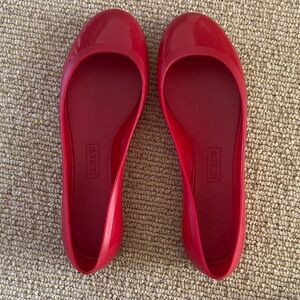 J. Crew Women's Red Rubber Flats- 7 made in Italy